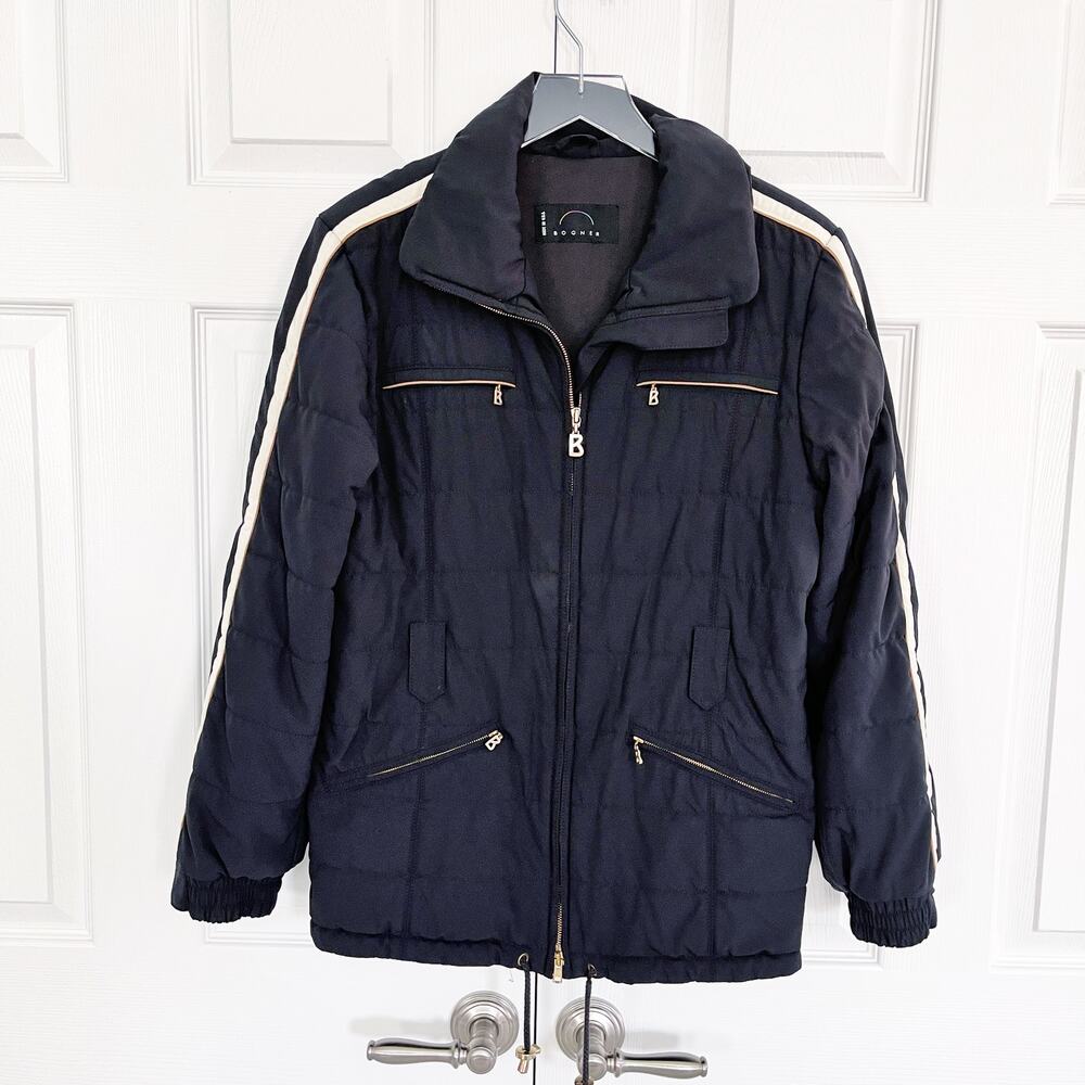 Bogner Quilted Ski Jacket Black Schoeller Stretch Water Resistant